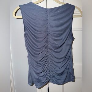 H&M Slate Blue Ruched Sleeveless Tank Top